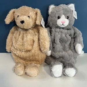 Dog & Cat Stocking Holders (2) Deep Pouch Plush Stuffed Animal Jingle Bunnies - Picture 1 of 13