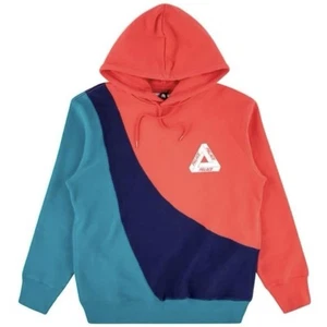 Rare Palace Parka Sweatshirt Blau Grün Rosa Langarm Logo Taschen Gebraucht - Bild 1 von 6