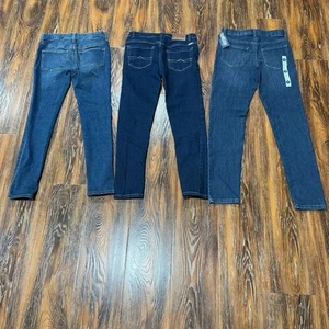 OshKosh B'gosh Girls Size 10 Lucky Brand Old Navy Skinny Blue Jeans 3 Pair - Picture 1 of 4