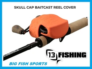 13 FISHING Skull Cap Baitcast Reel Cover - ORANGE - #SC-C2-O FREE USA SHIPPING! - Picture 1 of 2