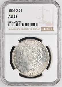 1889-S Morgan Dollar NGC Certified AU58 - Picture 1 of 2
