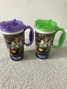 2 Walt Disney World Parks Rapid Refill Mugs Travel Cups • Mickey  Green And Purp - Picture 1 of 8