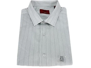 Alfani Herren Performance Fitted Hemd Weiß/Anthrazit Mini Kariert 16 1/2 32-33 L - Bild 1 von 2