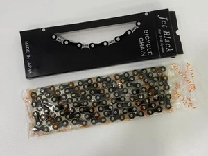 IZUMI 1/2 x 3/32, 116L Bicycle Chain - For 1-6 Speed (Jet Black/Silver) #ES410CJ - Picture 1 of 8