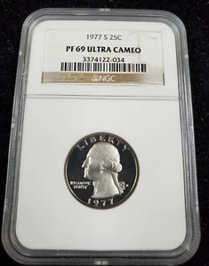1977-S 25c Proof Washington Quarter- NGC PF 69 Ultra Cameo - Picture 1 of 4