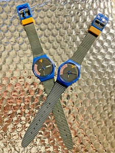 Swatch Gent Blue Jet Date + Blue Jet No Date ( GS701 + GS104 ) VERY RARE - NEW!! - Foto 1 di 8