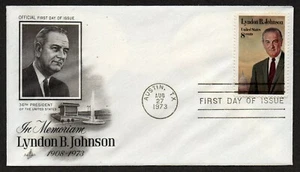 USA, SCOTT # 1503, ARTCRAFT FDC COVER 1973 AMERICAN PRESIDENT LYNDON B. JOHNSON - Picture 1 of 1