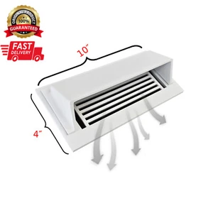 Deflector/desviador de aire de ventilación de piso 4""x10"" - diseño moderno aluminio fundido blanco - Imagen 1 de 15