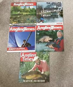 5 x Angling Times Calendars 2003-2007 NEW unopened wrapper - Picture 1 of 11