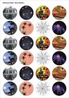 24X PRECUT HALLOWEEN PARTY SCARY SPIDERS EDIBLE WAFER CUPCAKE CAKE TOPPERS 1449
