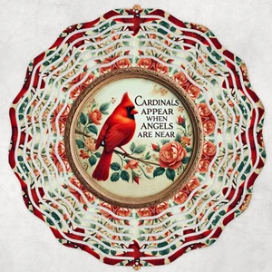 Cardinals Appear When Angels Are Near 10" Wind Spinner - Picture 1 of 1