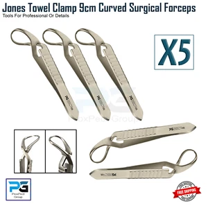 Jones Tissue Clip Forceps 9 cm Pliers Clamp Surgery Veterinary Surgical Set Of 5 - Picture 1 of 10