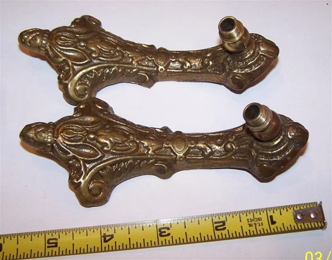 2 Antique Decorative Brass Ceiling Light Fixture Arms Lighting Parts Cover