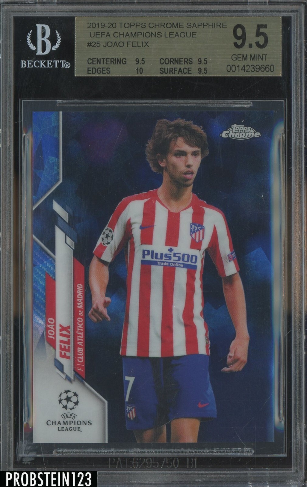 2019-20 Topps Chrome UEFA Soccer Sapphire Joao Felix BGS 9.5 w/ 10