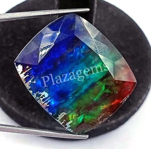 Ammolite Doublet Opal 73.15 Ct Multi Color Australia Cushion Shape Gemstone 4DAR - Picture 1 of 9