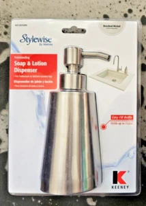 Keeney Premium Style Freestanding Soap or Lotion Dispenser Brushed Nickel 11.8Oz - Picture 1 of 2