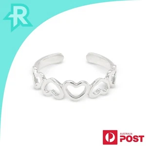 Five Heart Band Sterling Silver Toe Ring - Bild 1 von 7
