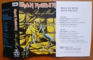 IRON MAIDEN PIECE OF MIND ORIG GREEK CASSETTE EMI 1983 RARE!!! - Picture 1 of 5