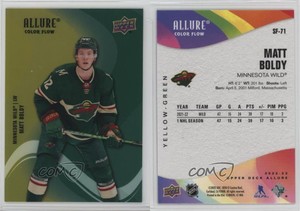2022-23 Upper Deck Allure Color Flow Yellow Green Matt Boldy #SF-71 Rookie RC