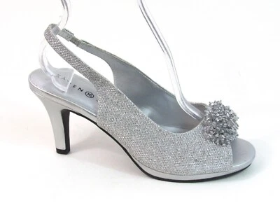 Zapatos de salón Karen Scott Breena con puntera abierta (para mujer) - plateados - talla 6,5 Foto 1 de 4