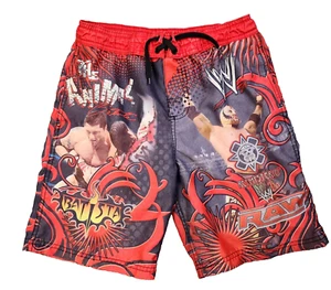 Boys Swim Trunks Small (6/7) WWE Raw Wrestling Y2K John Cena Drawstring Pockets - Picture 1 of 12