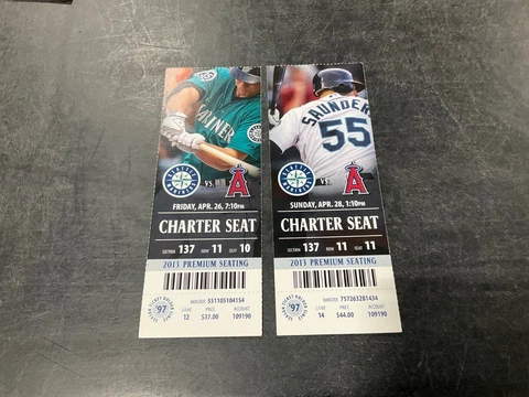 SEATTLE MARINERS~2013 TICKET STUB 4/26/13-4/28/13 vs ANGELS Cover