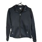 Nike Sphere women's quilted black stretch full-zip hoodie jacket Sz L 12-14
