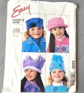 McCall's Easy Stitch 'n Save 4209 Child's Hat Fleece 2 Sizes 4 Styles Uncut FF - Picture 1 of 2