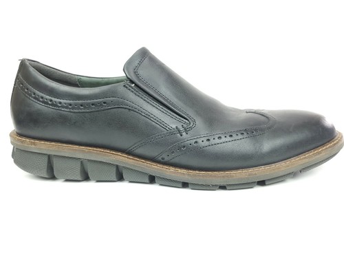 Mocassini ECCO da uomo neri Jeremy slip on brogue con punta alare taglia EU 46 US 12 12 5