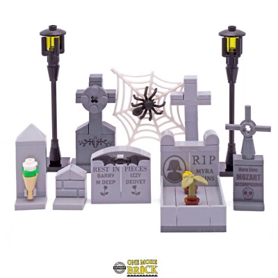 Grave Stones - Graveyard Haunted house. Halloween gravestones | All parts LEGO