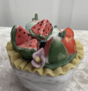 Cesto Frutta Decorativo Ceramica Un Pz. Decorazione vintage cucina davanzale. - Foto 1 di 8