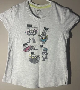 Falls Creek Girls Size M 7/8 Sloth Tshirt Grey - Picture 1 of 7