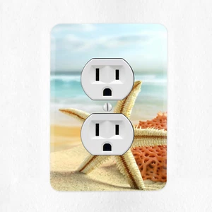 Starfish Electrical Outlet Cover Plate Duplex Outlet Ocean Water Sand New - Picture 1 of 1