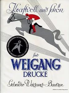 Original Vintage Druck WEIGANG DEUTSCHE DRUCKER 1929 - Bild 1 von 1