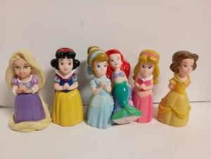 Disney Princess Cinderella Belle Ariel Bath Toy Vinyl Squeeze Squeak Figure Set - Picture 1 of 5