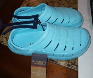 Clogs Girls sandals shoes Size 5 rugged shark blue washable - Picture 1 of 6