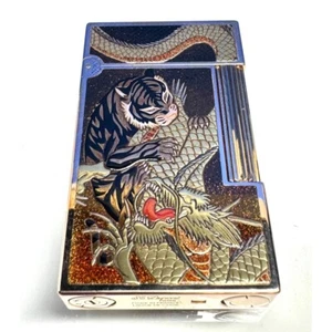 Überholt S.T. Dupont Gasfeuerzeug LINE2 Makie Dragon Tiger mit Box - Bild 1 von 10