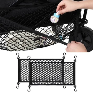 2 Stroller Cargo Nets Storage Nets Stroller Cargo Nets Cargo Flexible Foldable - Picture 1 of 8
