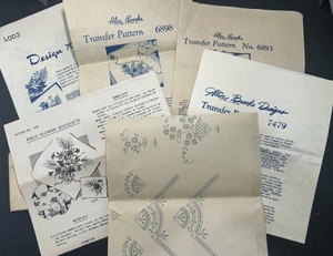 V4me2 Outlet 1940s 50s Embroidery Transfer Lot of 6 Pillow Case UNCUT Lot 16 - Picture 1 of 18