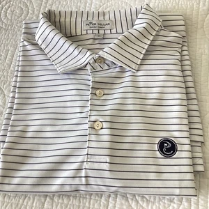 Peter Millar Sommer Comfort Poloshirt XL weiß & marine gestreift Kurzarm Herren - Bild 1 von 13