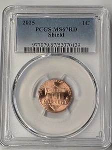 2025 P Lincoln SHIELD 1c Cent PCGS MS67RD - Picture 1 of 4