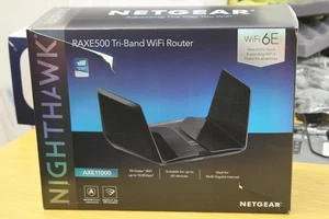 NETGEAR - Nighthawk AXE11000 Tri-Band WiFi 6E Router - Black (RAXE500-100NAS) - Picture 1 of 2