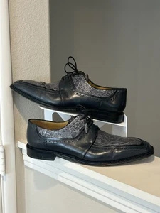 Mezlan Genuine Crocodile Black Leather Dress Shoes Men’s Size 13 - Picture 1 of 10