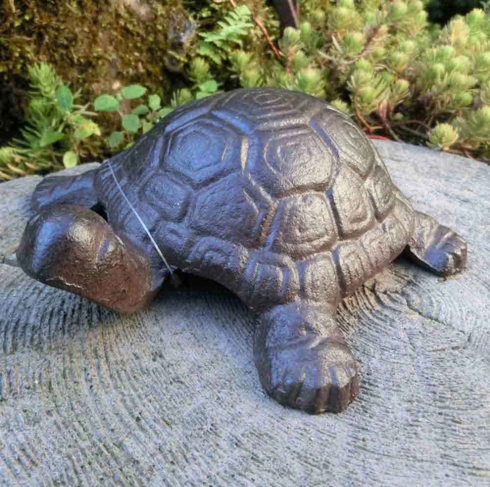 RAKSO Deko Teichschildkröte Kupferfarben – 29 Cm Gartenfigur Aus Kunststoff