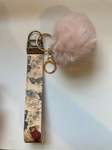 Portachiavi vaniglia francese con ciondolo soffice e cinturino da polso Sakura per borse, telefono - Foto 1 di 2