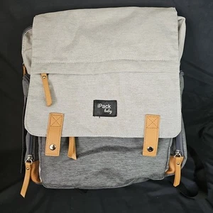 iPack Carry All Backpack Diaper Bag, Solid Print/Gray - Picture 1 of 7