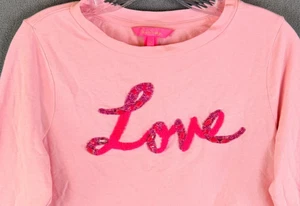 Lilly Pulitzer Rami Sweatshirt Love Graphic Pullover Top Pink Size Small Sweater - Picture 1 of 8
