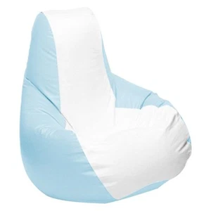 30" H x 33" W x 44" D White/Ice Blue Medium Longneck Teardrop Bean Bag Chair - Picture 1 of 1