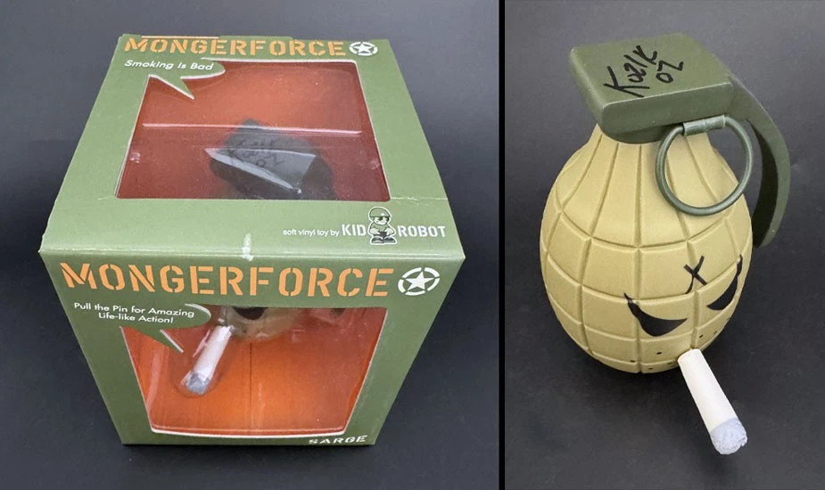 Frank Kozik FIRMADO Kidrobot 2007 5" Green Sarge Mongers AUTOGRAFIADO Mongerforce Foto 1 de 4