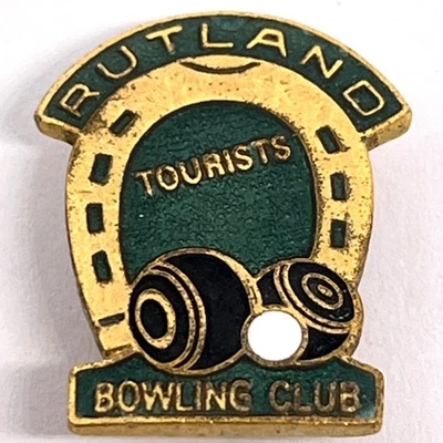 Rutland Tourists Bowling Club Vintage Enamel Lapel Pin Badge Bowls Sport Lawn UK - Image 1 of 2